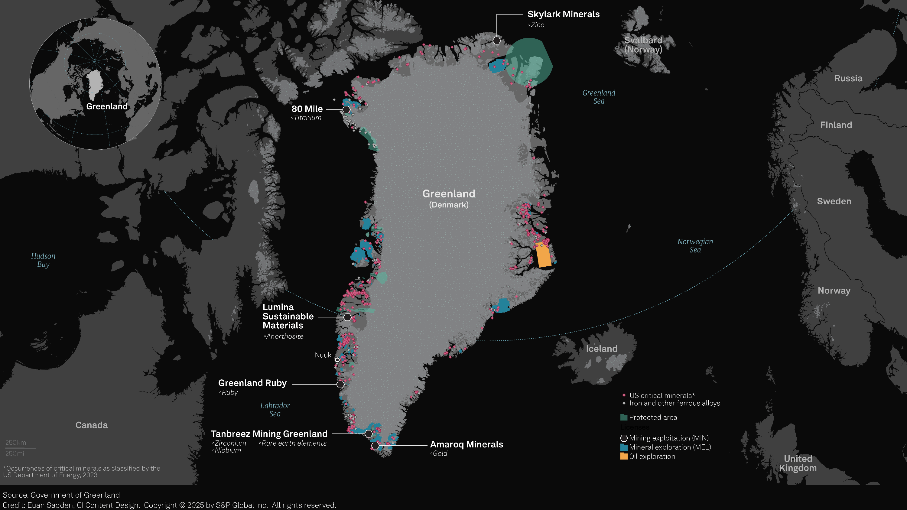 Greenland minerals map