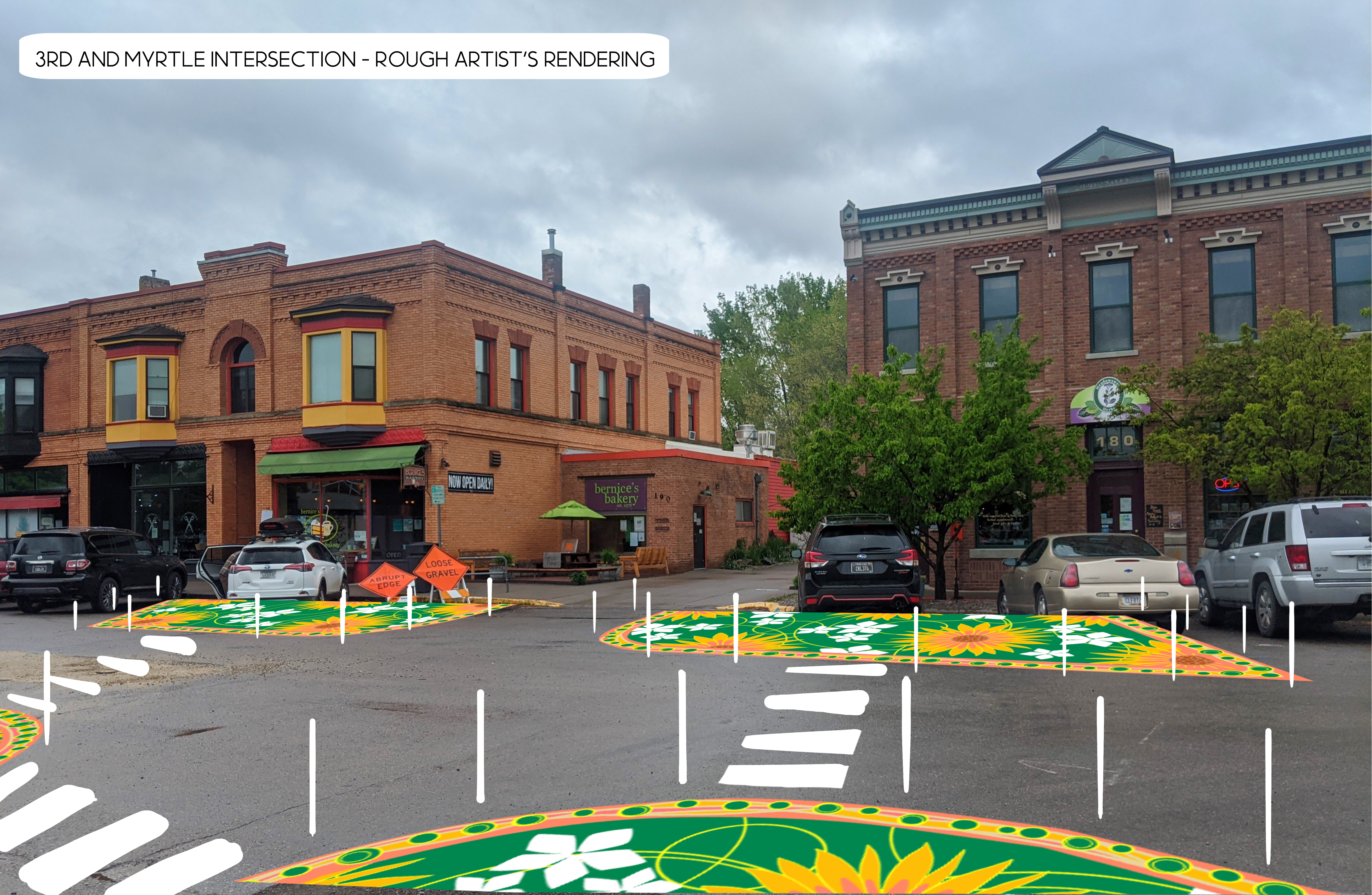 Sidewalk art - 3rd and Myrtle, Missoula, MT - concept