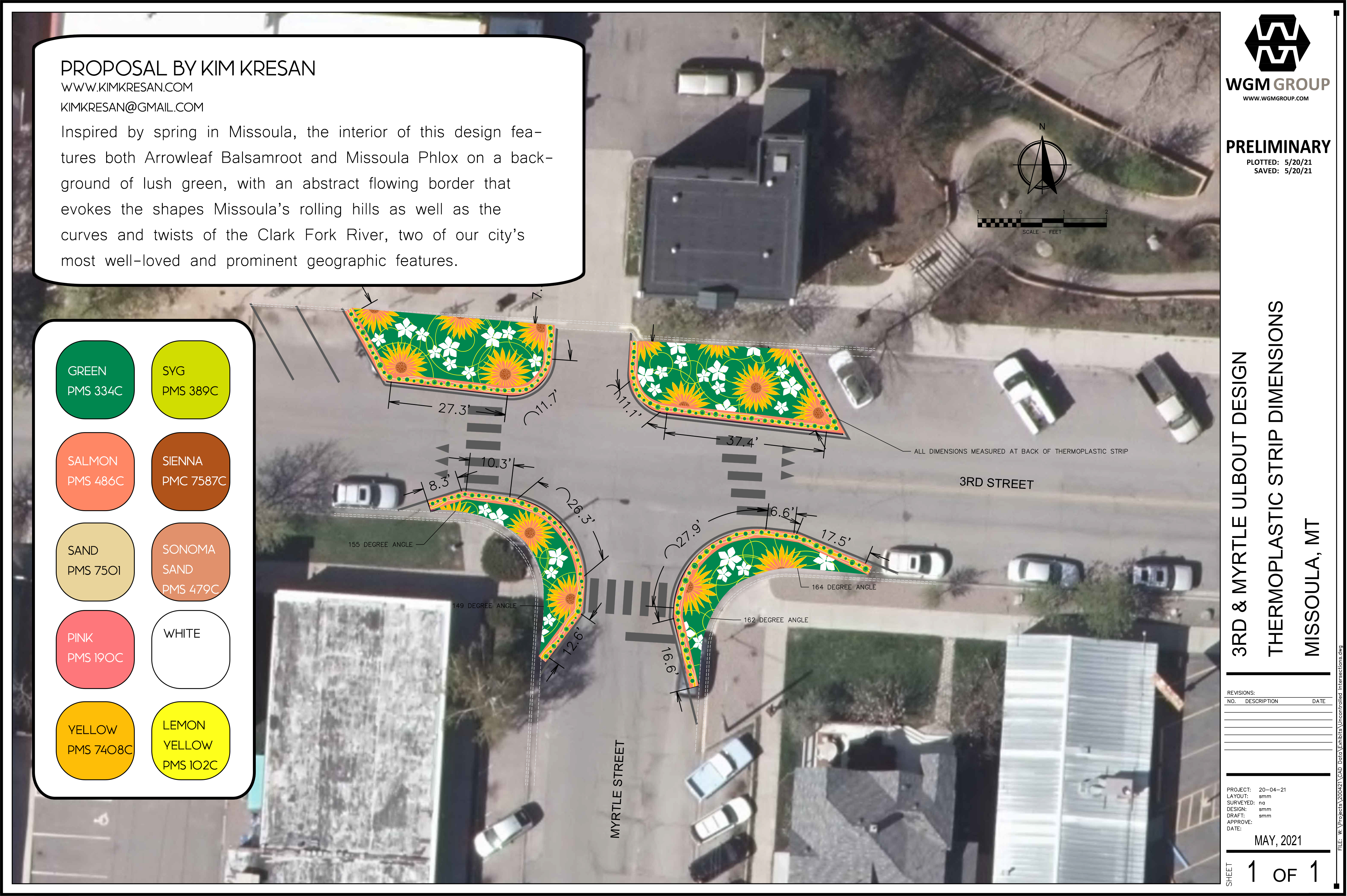 Sidewalk art - 3rd and Myrtle, Missoula, MT - design
