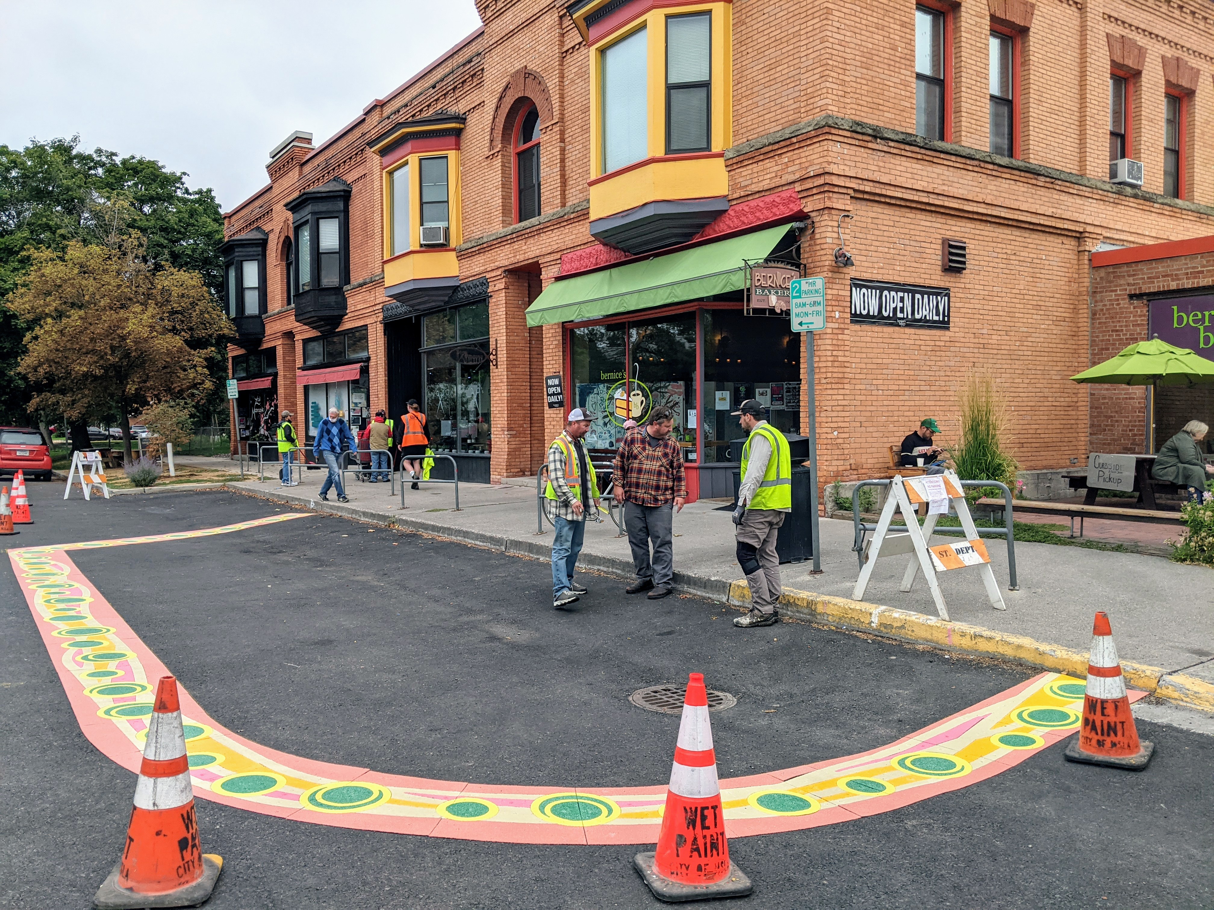 Sidewalk art - 3rd and Myrtle, Missoula, MT - installation