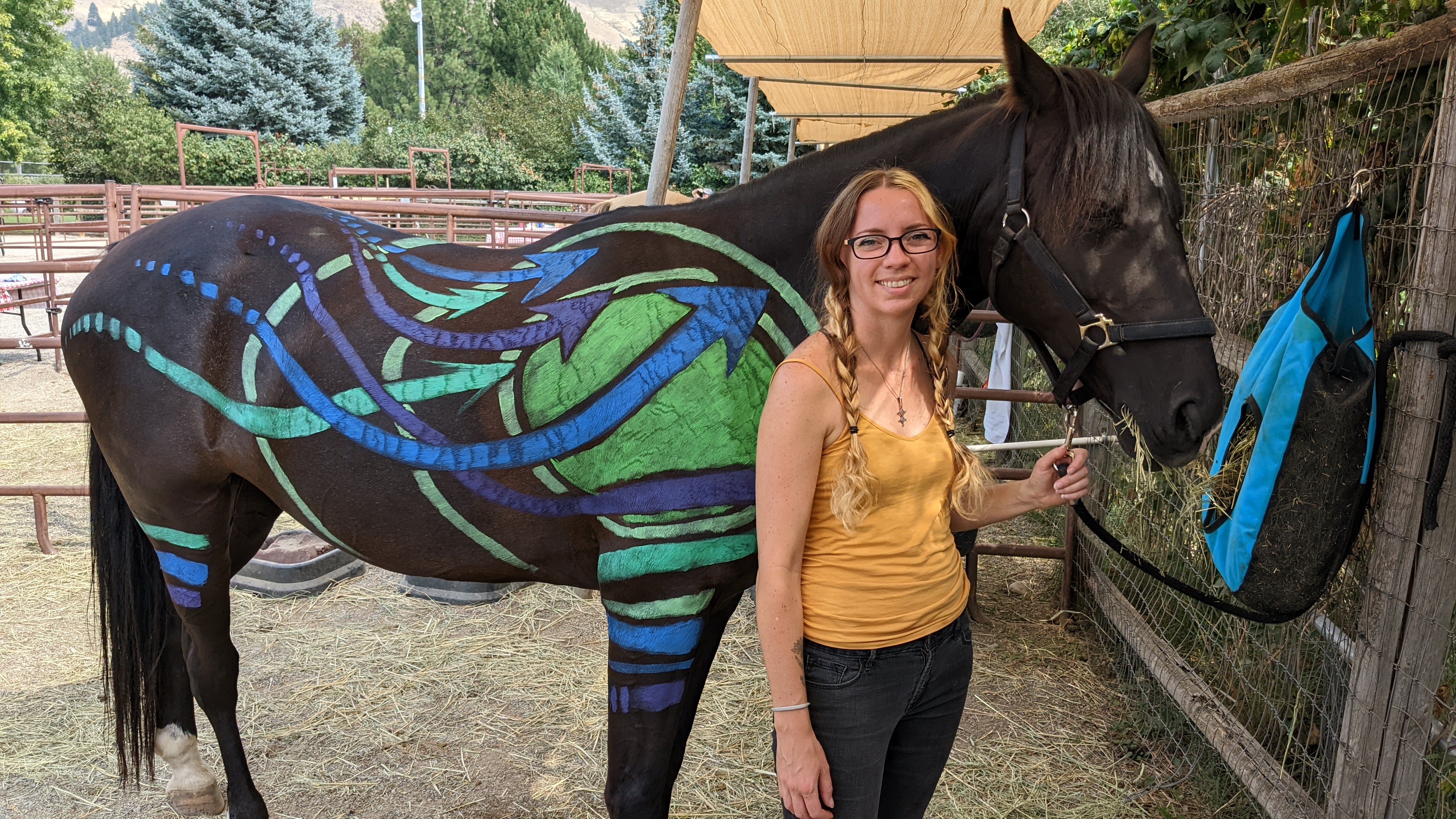 Equine Art Extravaganza - artist and Mystery portrait