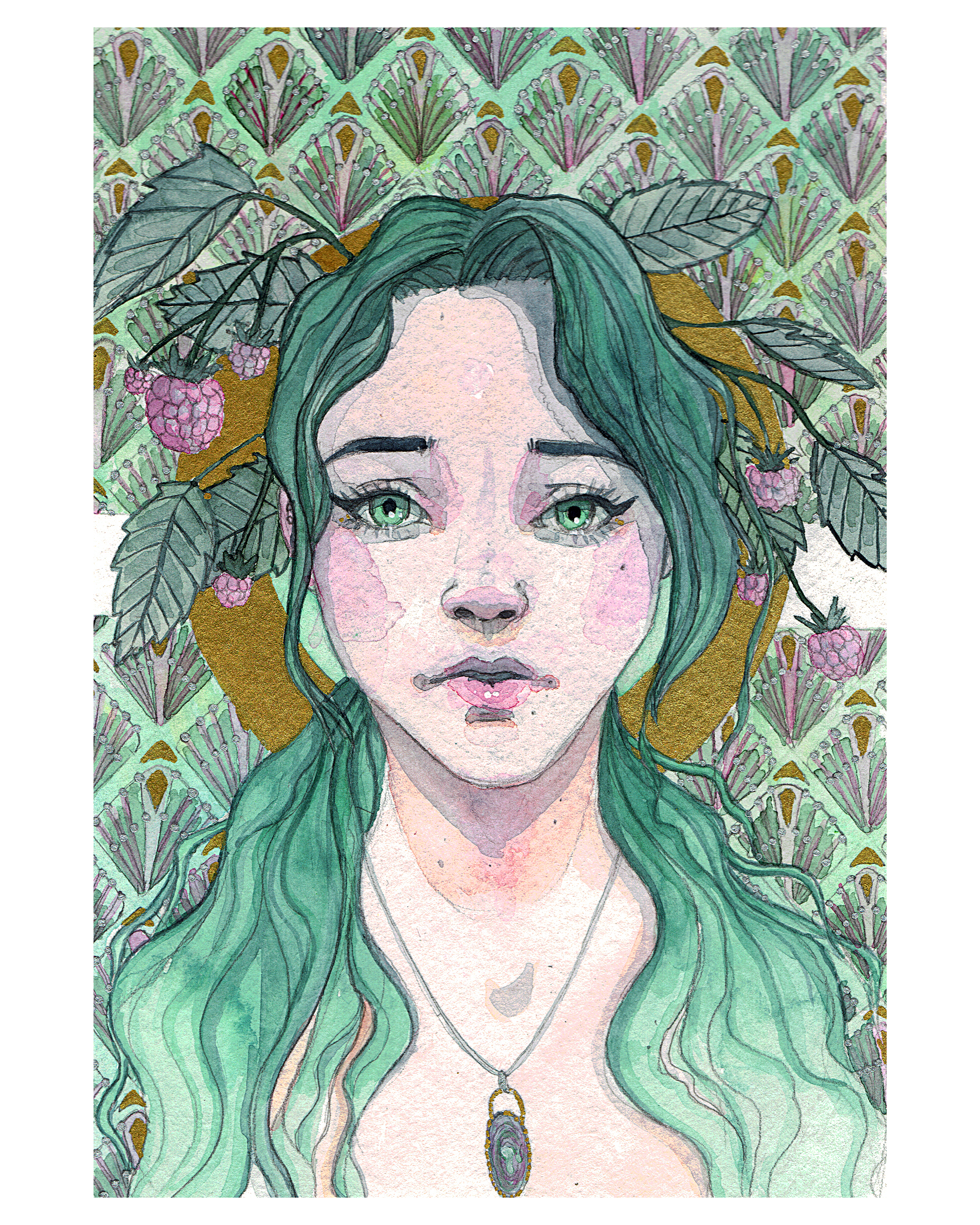 Green hair self portrait